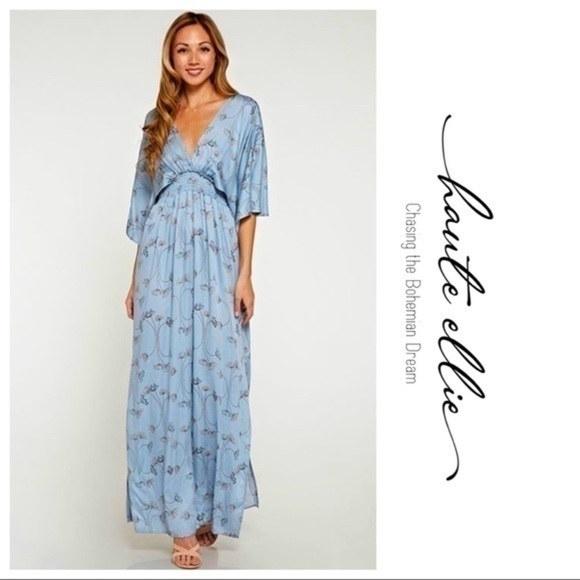 SOUL PURPOSE-Boho Kimono Sleeve Maxi Dress - Picture 3 of 7